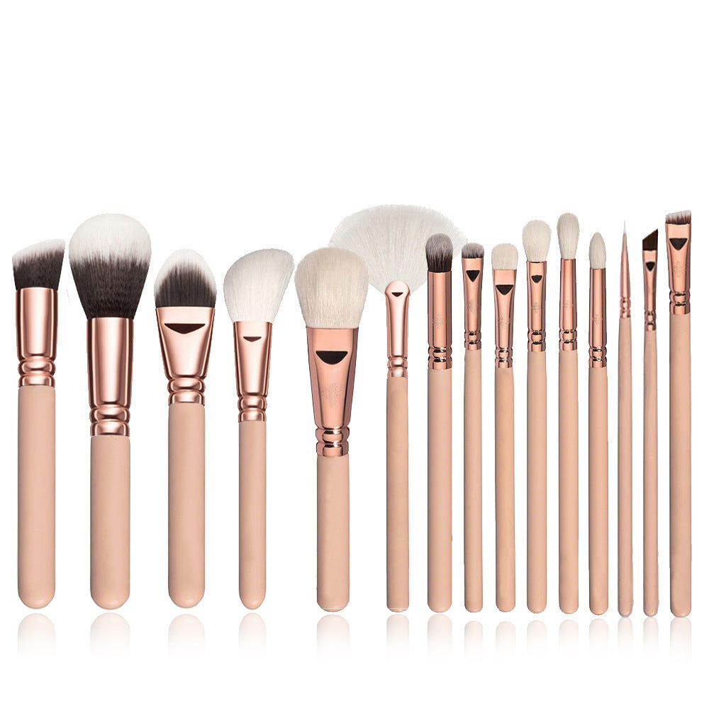 15-Piece Rose Gold Makeup Brush Set
