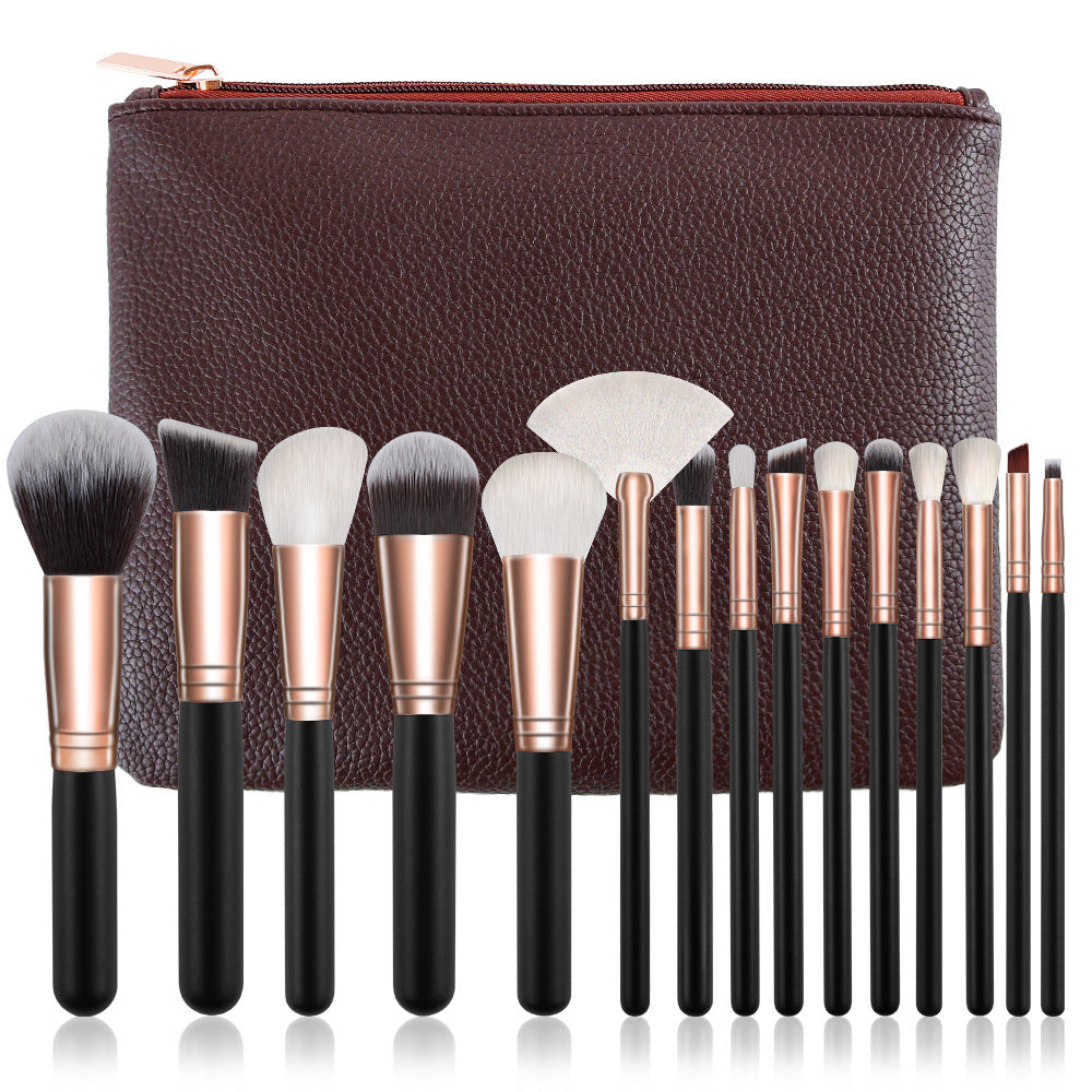 15-Piece Rose Gold Makeup Brush Set