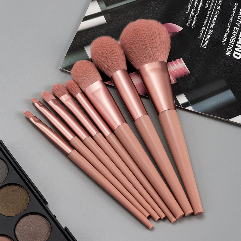 Makeup Brush Fiber Set -8-Piece Portable Silk