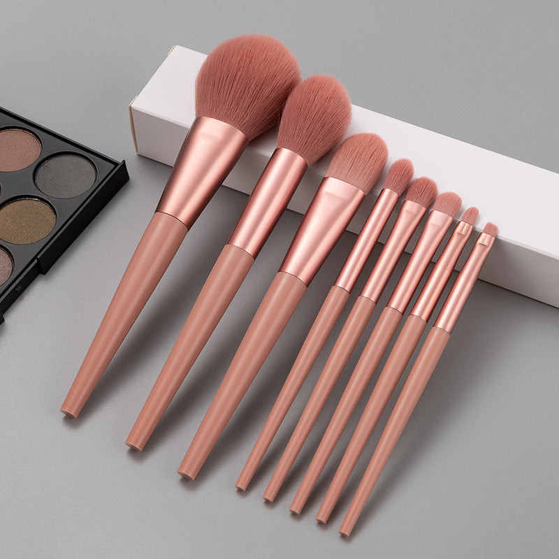 Makeup Brush Fiber Set -8-Piece Portable Silk