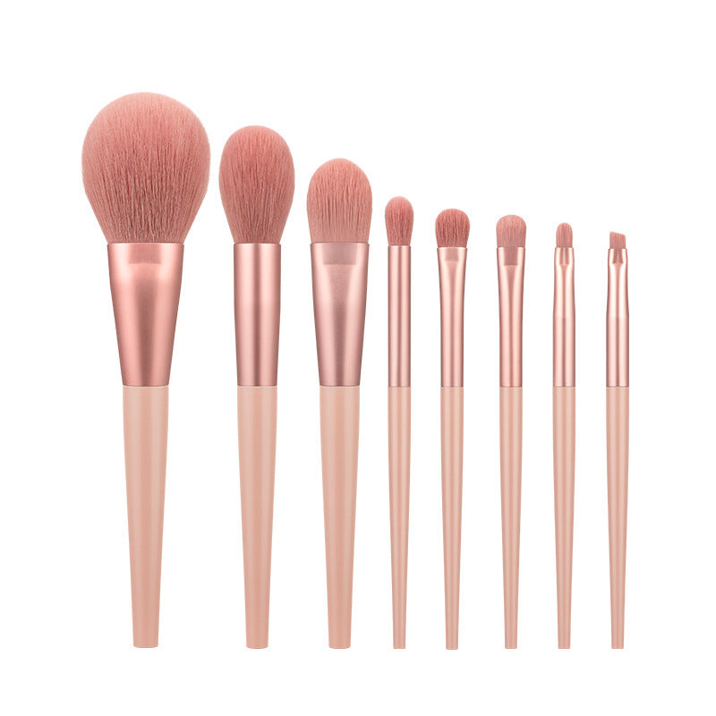 Makeup Brush Fiber Set -8-Piece Portable Silk