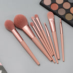 Makeup Brush Fiber Set -8-Piece Portable Silk