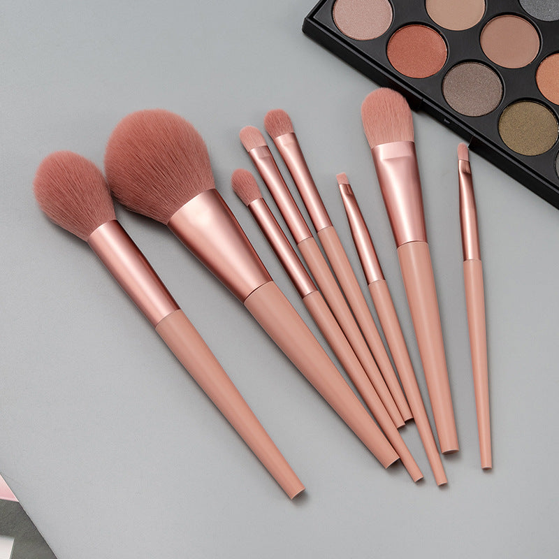 Makeup Brush Fiber Set -8-Piece Portable Silk