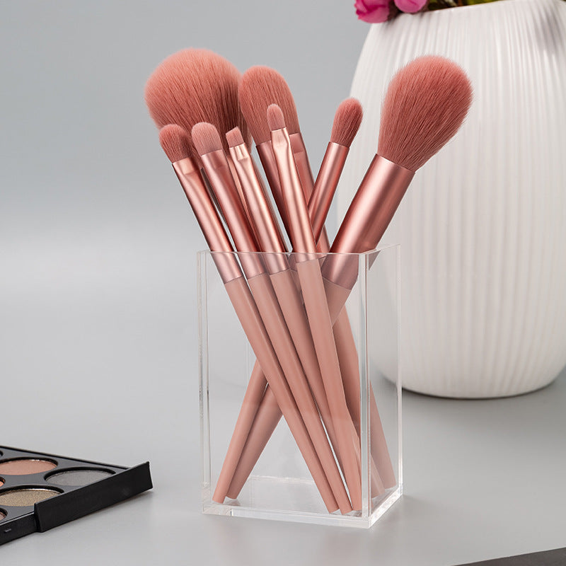 Makeup Brush Fiber Set -8-Piece Portable Silk