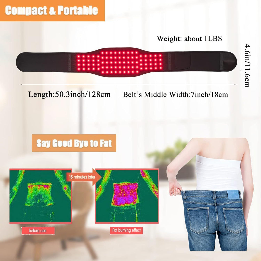 Red Light Infrared Therapy Belt – Heat & Waist Pain Relief