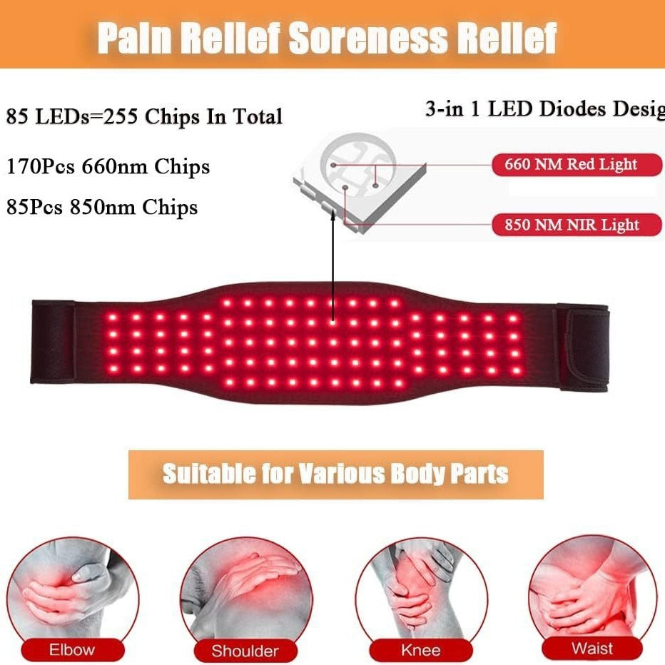 Red Light Infrared Therapy Belt – Heat & Waist Pain Relief